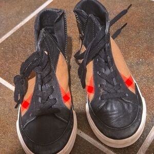 Kids high top Burberry shoes